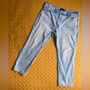 Abercrombie & Fitch Men's Sky Blue Vintage Stretch Straight Jeans distressed